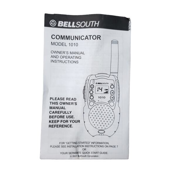 Vintage BellSouth Two-Way Communicator Radios Model 1010 Yellow Walkie Talkies - Picture 11 of 11
